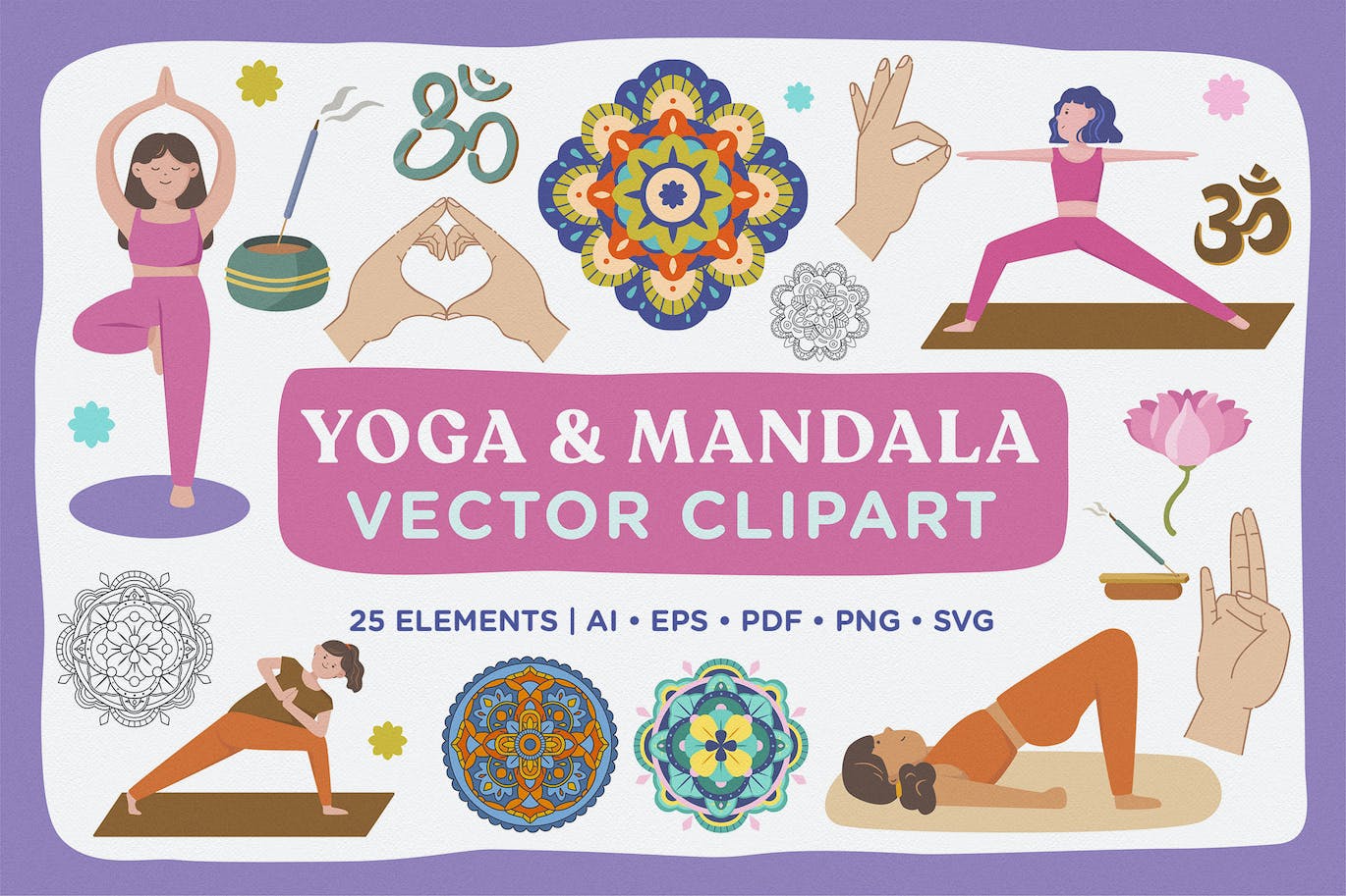 Yoga & Mandala Vector Clipart Pack