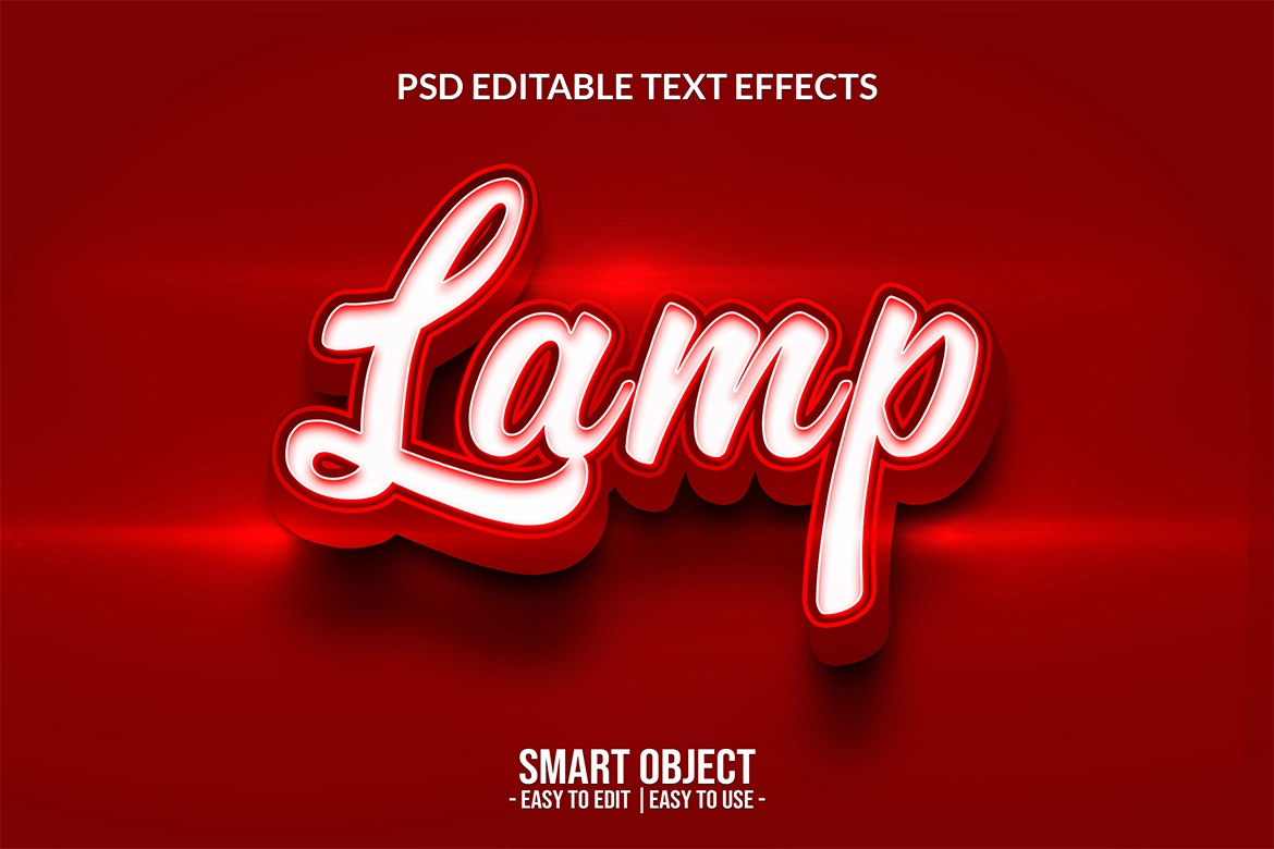 Lamp psd 3d text effect