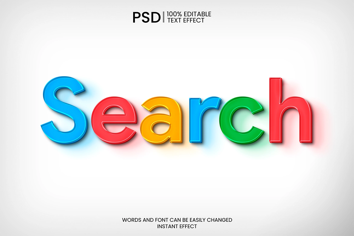 PSD colorful 3d style text effect