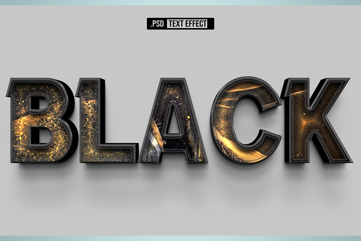 PSD Luxury black text effect