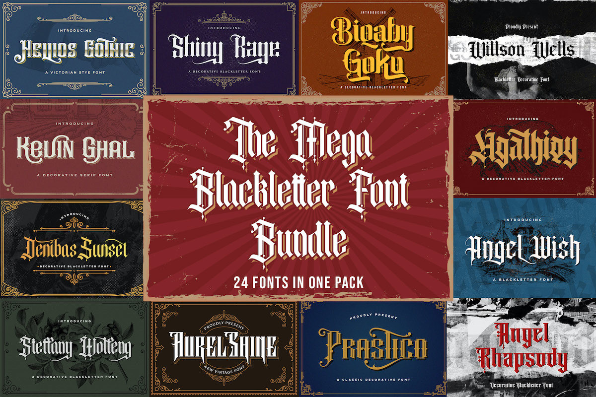 The Mega Blackletter Font Bundle